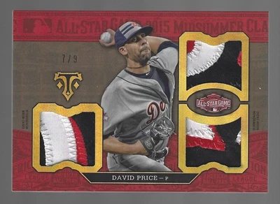 David Price 2016 Topps Triple Treads All Star Patches Triple Patch 7/9 💲 Foto 1 de 3