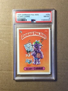 Garbage Pail Kids 1985, Scary Carrie, #25b, brillante, clasificación PSA 8 casi nuevo-como nuevo - Imagen 1 de 2