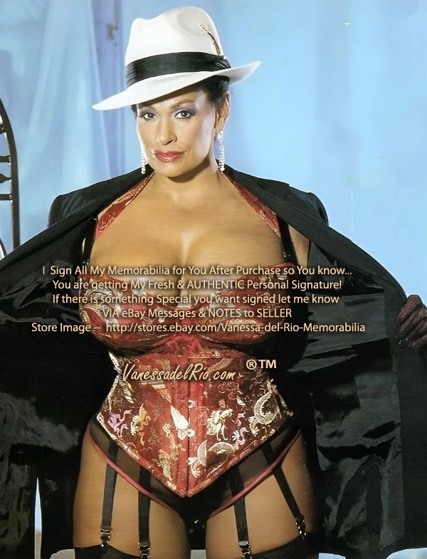 Vanessa del Rio 照片 Leg Show in My Corset & Garter 皮带 SIGned AFT 买/真品证明 — 第 1/1 张图片