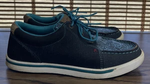 Twisted X Scarpe Donna 8,5 Stampa Western Teal Lavorate a Mano WCA0031 - Foto 1 di 15
