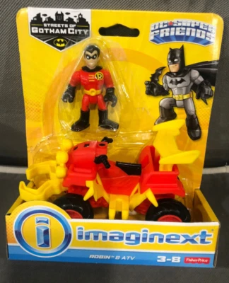 Juego de figuras de acción DC Super Friends Imaginext ROBIN & ATV rojo cuádruple sellado Foto 1 de 4