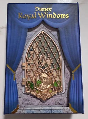 Disney 2017 D23 Disney Royal Windows Aurora Hinged Jumbo Pin LE 300 NEW - Image 1 of 4