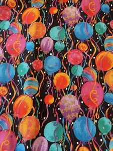 Vintage Balloons Fabric- Clothing, Crafts, Birthday, Etc… 2 3/4 yards + - Picture 1 of 3
