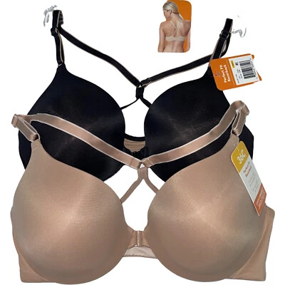 Warner's Bra Underwire Front Closure Racerback Black Nude Perfect Fit RA4361 - Image 1 of 4