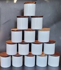 Ikea Celebar white ceramic spice jars, wooden lids - sold individually 9.25 cm