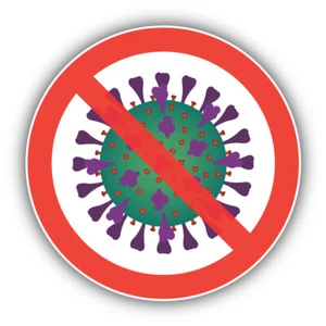 No Germ Virus Cartoon Vinyl Sticker Car Bumper Decal - ''SIZES" ID:1 - Picture 1 of 1