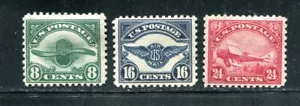 #C4 - C6 1923 US Airmail Stamp Set Mint Hinged CV $142.50 - Picture 1 of 5