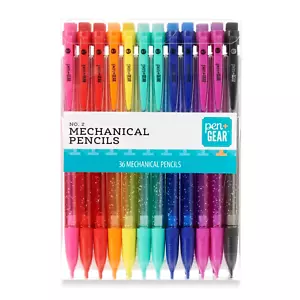 Lápices mecánicos Pluma+engranaje brillo 36 unidades NUEVOS - Imagen 1 de 4
