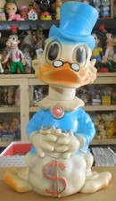 VINTAGE RUBBER TOY WALT DISNEY ZIO PAPERONE MCDUCK BISERKA no ledra ledraplastic