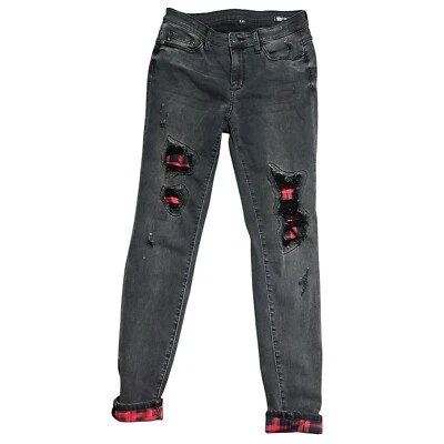 Jeans Judy Blue ajustados tiro medio JB82191BK negro búfalo desgastado talla 5/27 Foto 1 de 4