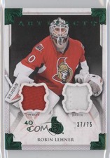 2013-14 Upper Deck Artifacts Goalies Emerald Jersey/Patch /75 Robin Lehner Patch