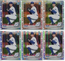 (6) 2020 BOWMAN CHROME DRAFT 1ST RC BD-38 BOBBY MILLER REFRACTOR & MOJO