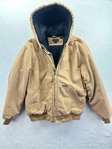 Wolverine Duck Canvas Jacket Sz L Full Zip Workwear Hooded Carhartt Jacket Style - Picture 1 of 17