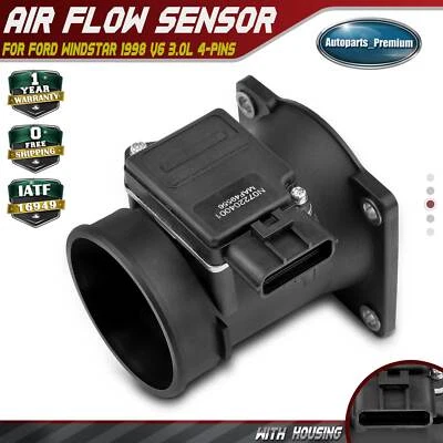 Conjunto de sensor de flujo de aire de masa con carcasa para Ford Windstar 1998 V6 3,0 L 4 pines Foto 1 de 4