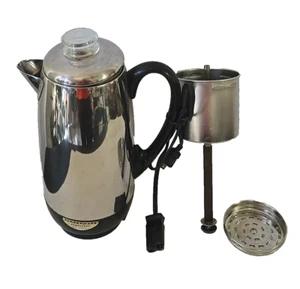 Vintage Farberware 142 12 tazze acciaio inox automatico caffè percolatore Yonkers, NY USA - Foto 1 di 16