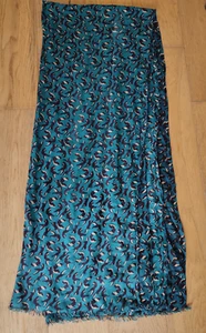 WHITE STUFF scarf Fox print teal oversize shawl beach cover-up 72x200cm viscose - Picture 1 of 4