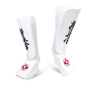 Victorbudousa Shin Guards | Muay Thai Instep Pads | Protective Cover (White) - Picture 1 of 8