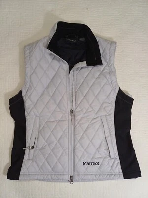 Marmot Quilted Vest Womens Large Off-White Full-Zip Insulated Hiking Adjustable  - Image 1 of 4