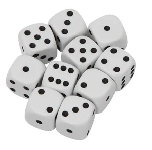 16mm White Dice with Black Spots - Picture 1 of 6
