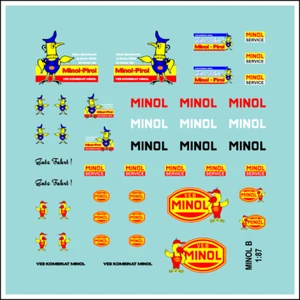 Waterslide Decal 1:87 -  DDR VEB MINOL Set B - W50 Truck LKW Multicar Pirol - Bild 1 von 3