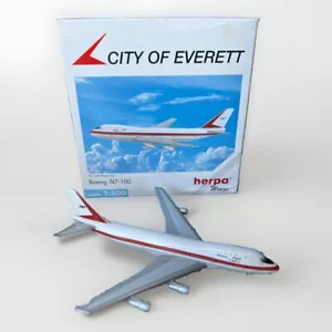 Herpa 1:500 Scale Diecast City Of Everett Boeing 747-100 Aircraft 511711 - Picture 1 of 5