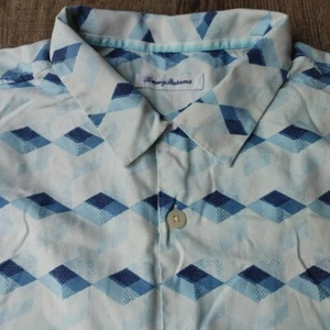 Tommy Bahama Shirt Mens Extra Large Isle of Tile Print Silk Island Zone Hawaiian - Picture 1 of 7