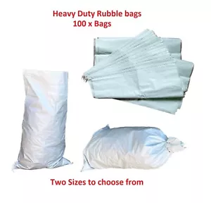 Rubble Sacks bag Sand bags Woven Polypropylene x 100 Large & X Large - Picture 1 of 14