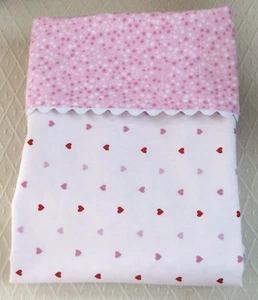 Receiving Baby Blanket. Pink & Red Hearts Baby Girl Blanket. 32X40 - Picture 1 of 4