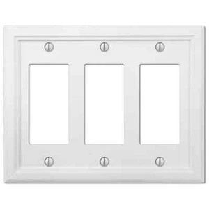 AMERELLE Elly 3 Gang Rocker Composite Wall Plate - White - 4052RRRW - Picture 1 of 4