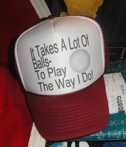 takes alot of balls to play golf snapback baseball trucker hat cap nissin - Picture 1 of 4