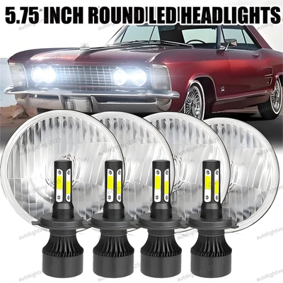 Faros LED redondos altos/bajo para Mercury Cougar 1967-76 Monterey Comet 4 piezas 5,75" Foto 1 de 4