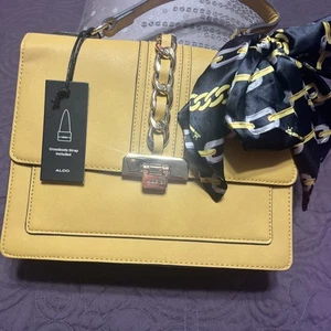 ALDO Brand New Yellow Crossbody Handbag – Never Used With Scarf. - Picture 1 of 10