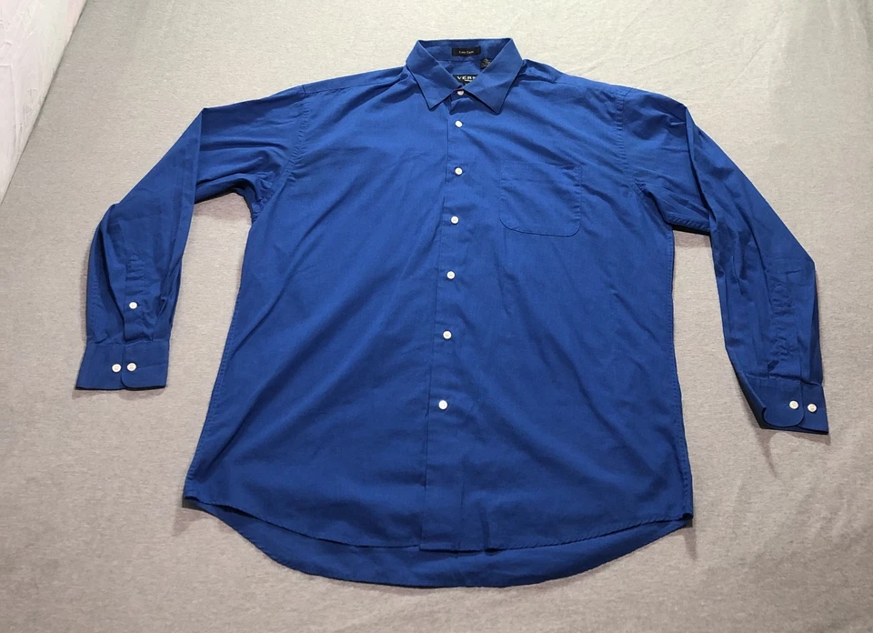 Camisa de Vestir Versa Collezioni Para Hombres L Academia Oficina Preppy Minimalista Azul Real Foto 1 de 4
