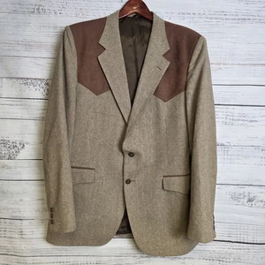 Giacca sportiva vintage Panhandle slim marrone da uomo taglia 44L western cowboy made USA - Foto 1 di 12