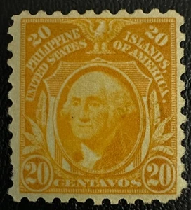 Philippines Stamp #282 M-OG-H 20¢ Orange Perf 10x10 1914 Issue - Picture 1 of 2