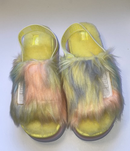 Pantofola Nuova con scatola UGG Fluff Yeah Disco Slide Platform Cravatta Dye Margarita Donna 10