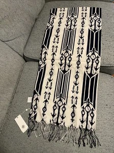 NWT Tory Burch seafaring stripe oblong scarf 66”x31” cotton - Picture 1 of 7