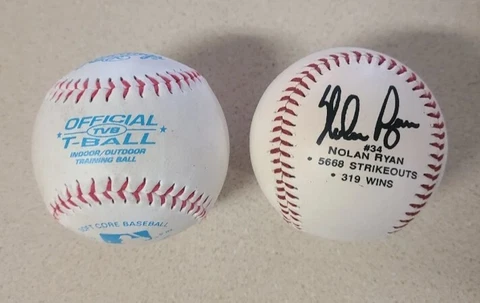 Rawlings Official Baseball 1 Ball TBall & Nolan Ryan Printed Autograph Baseball Cover