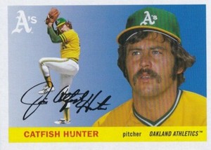 CATFISH HUNTER 2020 TOPPS ARCHIVES 1955 MINI SP PARALLEL #55M-52 OAKLAND 