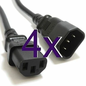 [4er-Pack] Strom Verlängerungskabel Kaltgerätestecker auf Buchse USV-Kabel 0,5 m [001715] - Bild 1 von 9