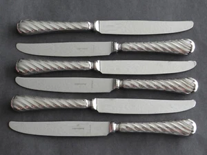 Set of Six Christofle Capricorne Liane Stainless Steel 7 3/4" Dessert Knives - Picture 1 of 4