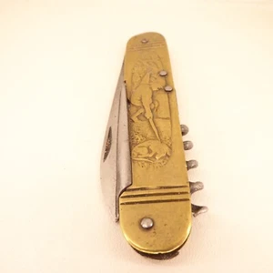 COUTEAU - PRADEL TYPE COURSOLLE - FIGURATIF - HUMORISTIQUE - KNIFE -CHIEN ENFANT - Imagen 1 de 16