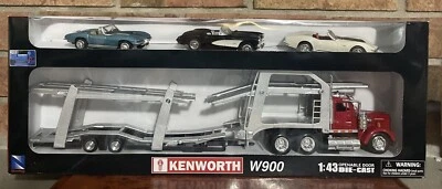 KENWORTH W900 Car Hauler WITH 3 Corvette Cars 1967,1957/1969  1:43 SCALE   - Image 1 of 4