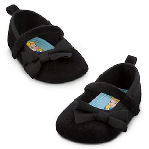 ALICE in WONDRLAND~Baby~Shoes + Bow~Infant~Black Velour~Costume~Disney Store - Picture 1 of 8