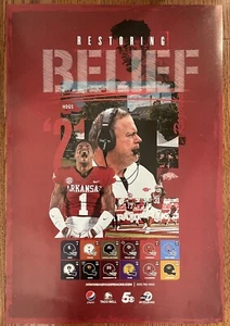 Arkansas Razorbacks Football 2021 Schedule Poster Treylon Burks Sam Pittman - Picture 1 of 1
