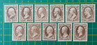 US Stamps, Official Treasury Dept. Set of 11, Trial Color PROOF on Card, VF, MLH