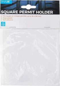 Plain Square Self Adhesive Parking Permit Holder to Fit All Cars Van Windscreens - Picture 1 of 5