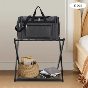 Paquete de 2 portaequipajes para habitación de invitados portaequipajes plegable - Imagen 1 de 12