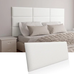 Upholstered Wall-Mounted Headboard, Acoustic Panel, Peel and Stick Padding, Beig - Picture 1 of 6