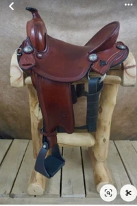 Western Endurance saddle 16'' Eco leather colour brown with drum dye finished - Picture 1 of 3